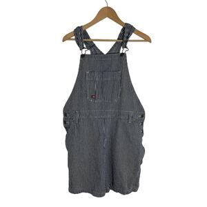 Dickies Hickory Striped Overalls Shorts Bib Women’s Large Carpenter